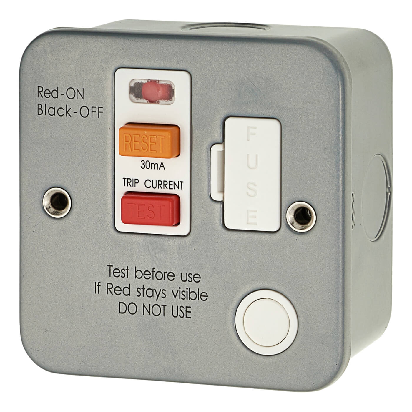 BG 13A 1 Gang RCD Metal Clad Spur Grey ElectricalDirect